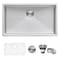 Ruvati 33" Undermount 16 Gauge Tight Radius Large Kitchen Sink SS Single Bowl RVH7433 - alternate 1